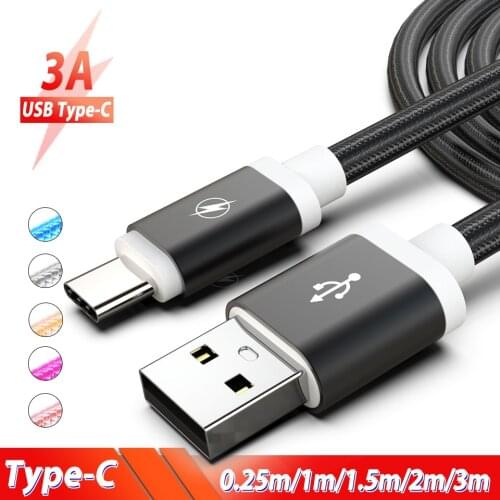 USB Type C Cable 3m 3 Meter Cavo Usbc Type-C Cable Phone Charging Wire Cord for Samsung Galaxy S20 Plus S10 A51 Xiaomi Mi 10 Pro