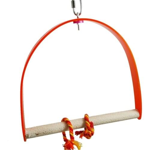 Bird Swing Toy Parrot Grinding Claws Rod Scrub Acrylic Climbing Stand for Parakeet Cockatiel Hanging (Random Color)