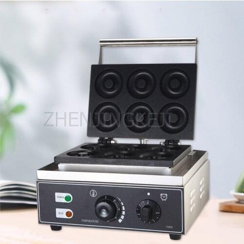 220V/110V Commercial Donuts Snack Mould Bake Crispy Machine Donuts Machine 6 Cells Donuts Restaurant Scones Baking Equipment