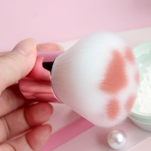 Cat Claw Paw Makeup Brushes Fibre Aluminium Wood Kawaii Foundation Powder Concealer Blush Brush Tool Loose powder brush