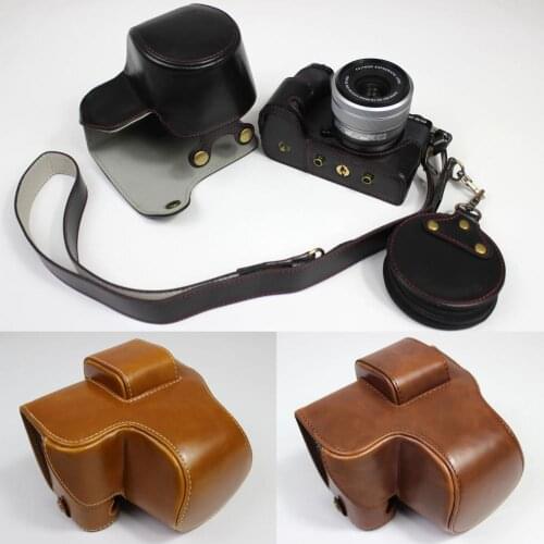 HQ Leather Camera case Bag Grip strap for Fujifilm Fuji XS10 X-S10 With 15-45mm Lens