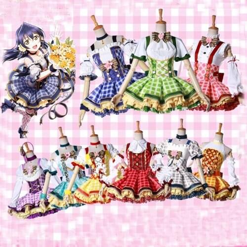 Lovelive 9 Members Bouquet Hand Flower Awaken Cosplay Eli Ayase Tojo Nozomi Lolita Dress Love Live Hanayo Uniform Costumes