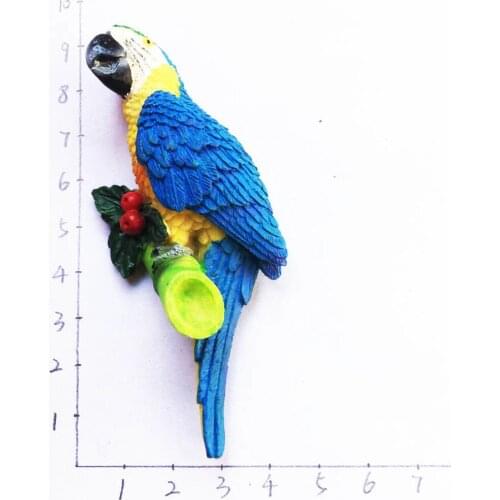BABELEMI 3D Brazil Macaw Refrigerator Magnetic Sticker Famous Parrot Fridge Magnet Travel Souvenir Home Decor GIFT FOR Children