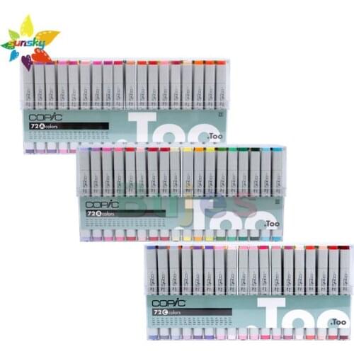 COPIC Classic First generation Double headed Marker pen 7mm 72 color A B C series box set Square pen body high-capacity