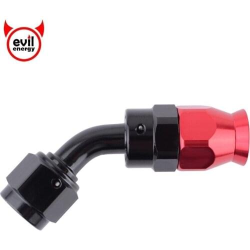 Evil Engry Reusable AN6 45 Degree Oil Cooler Fitting Adapter Fit For PTFE Oil Hose Aluminum Oil Fuel Swivel Hoes End
