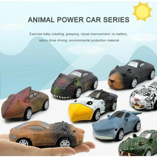 Simulation Animal Pull Back Car Mini Vehicle Toddlers Kids Educational Toy Gifts