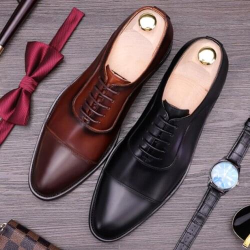 England Style Men Pointed Toes Lace Up Breathable Shoes Men England Style Business Handmade Wedding Shoes Free Shipping