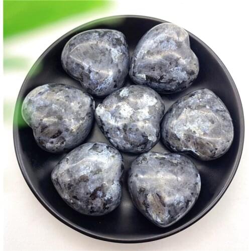 1pc Natural Labradorite Larvikite Heart-shaped Raw Quartz Crystal Healing Specimen Decor Quality Gemstone Stone Home Decor