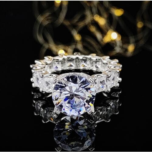 Solid NEW Design 925 sterling silver fashion luxury wedding ring engagement finger ring wholesale jewelry R4366