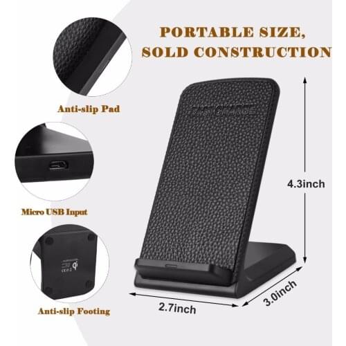 Original 3-Coils Wireless Charger Charging Pad Foldable Stand Charger for Samsung Galaxy S9 S8 plus S7 S6 edge for iphone X 8