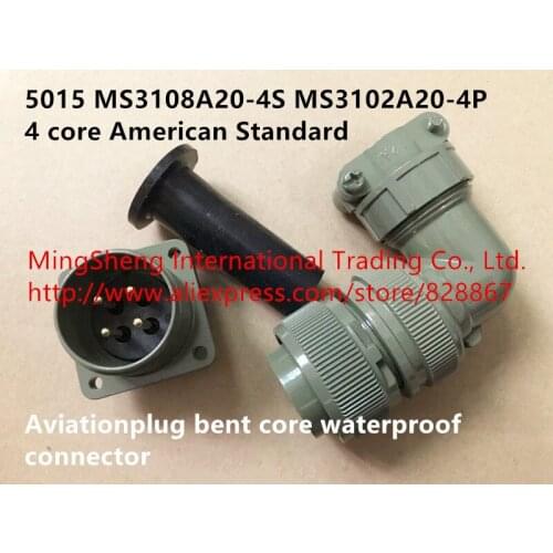 Original new 100% 5015 MS3108A20-4S MS3102A20-4P 4 core American Standard aviationplug bent core waterproof connector