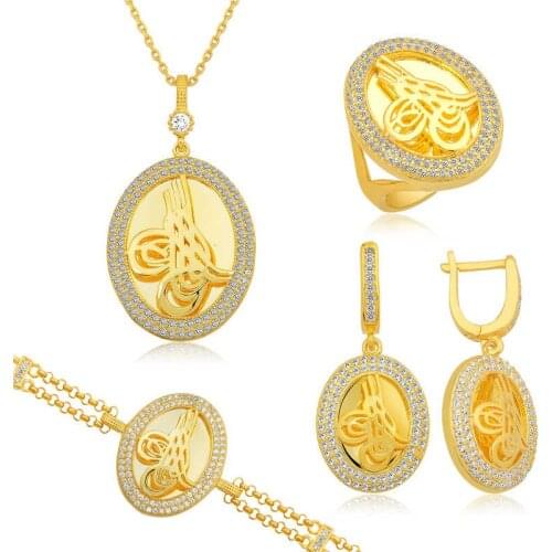 Original silver , Framed Tugra Set ,Most Special Jewelry Sets Suitable and Quality Products Types