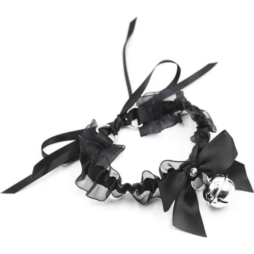 New Fashion Women Gothic Simple Sexy Lace Collar Pendant Bow Knot Bell Choker Necklace Neck Dress black Girls Party Gift Jewelry