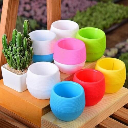 Plastic Egg Shape Plant Pot Drainage Hole Flowerpot Home Office Garden Decor
