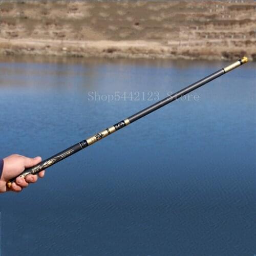 Portable Carbon Fiber Super Light Carp Fishing Pole Stream Fishing Rod Hooks 3.6M/4.5M/5.4M/6.3M/7.2M