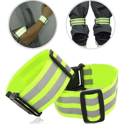 Adjustable Reflective Bands High Visible Night Sports Running Traffic Safety Reflective Elastic Belt for Arm Wrist Waist Ankle