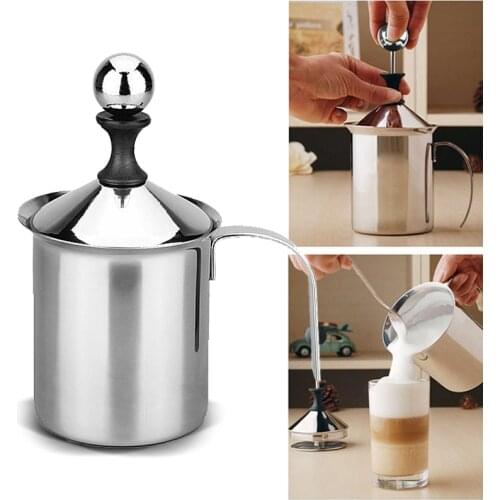 Manual Milk Frother 400/800ML Stainless Steel Cappuccino Milk Creamer Milk Foam Mesh Coffee Foamer Creamer Kitchen Applicance