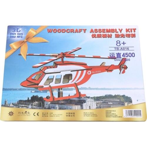 DIY Wooden Assembly Aircraft Model Building Blocks Helicopter Fighter F16 Educational Toys Jigsaw Handicraft Toys For BOY
