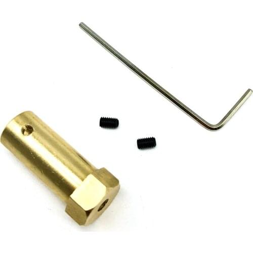 Hex coupling, Copper Hexagon connector ,length 30mm, hole of 6 mm,5mm,4 mm,3mm For wheel,motor part of smart car,robot