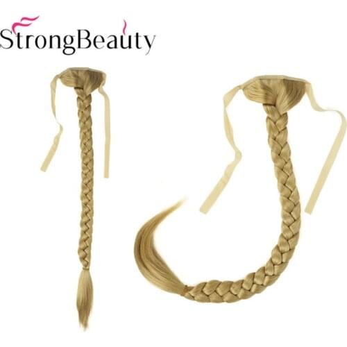 StrongBeauty Long Fishtail Braid Ponytail Extension Synthetic Binding Band Hairpiece 16 Colors