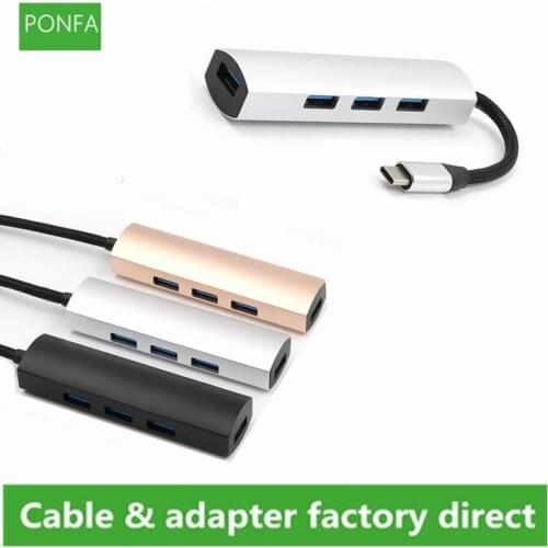 Type C HUB 4 Ports USB-C to USB 3.0 Hub Splitter Converter OTG Adapter Cable for Macbook Pro Mac PC Laptop Notebook Accessories