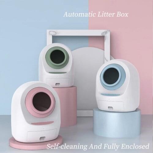 APP Smart Automatic Fully Closed Cat Litter Box Large Self Cleaning Sand Toilet Rotary Training Detachable Bedpan Cat Litter Box