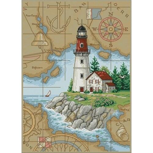Lighthouse patterns Counted Cross Stitch 11CT 14CT DIY Chinese Cross Stitch Kits Embroidery Needlework Sets