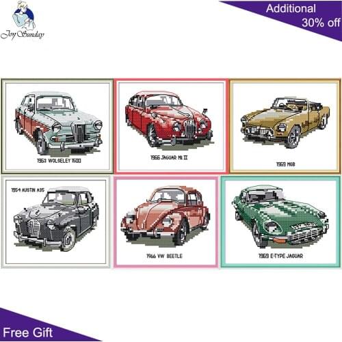 Your Gift Antique Car Cross Stitch J440 J441 J442 J443 J444 J445 Home Decoration Antique Car Needlework Cross Stitch Kits