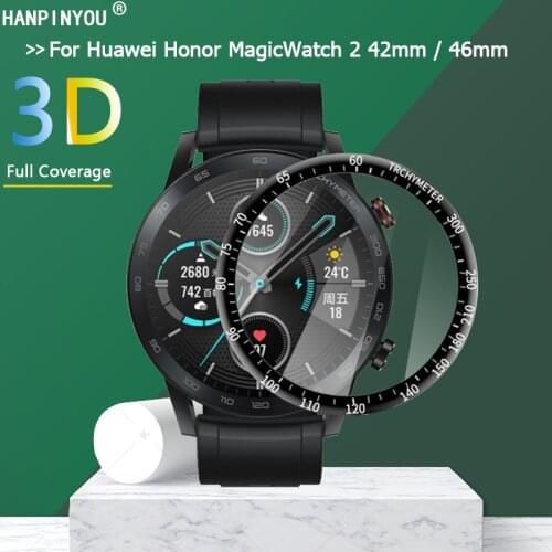 For Huawei Honor MagicWatch 2 42mm / 46mm Full Cover 3D Curved Plating Soft PMMA PET Film Screen Protector (Not Tempered Glass)