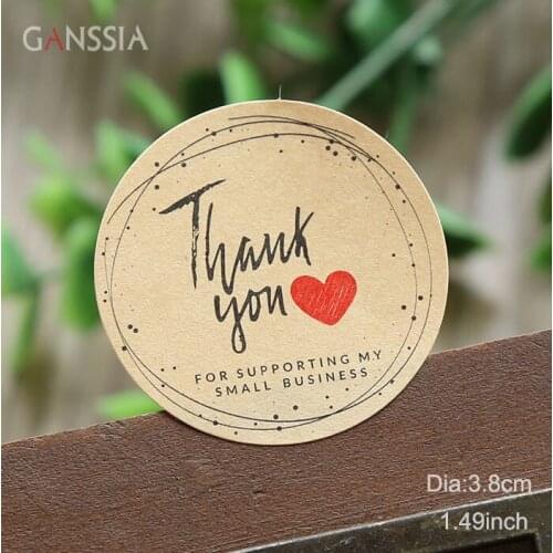 100Pcs/lot "Thank You"Brown Paper Handmade Package Seal Stickers Gift Seal Labels Simple Style Stationery Sticker(ss-726)