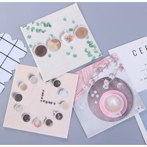 20Pcs/lot 2-Layer New Coffee Paper Napkins 100% Virgin Wood Tissue For Coffee Dessert Table Decoration