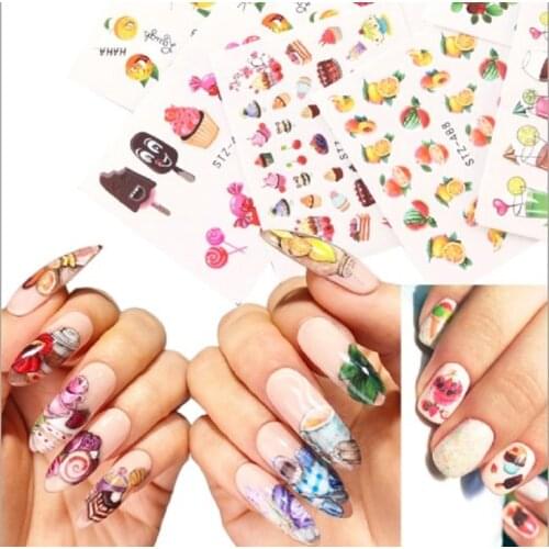 24pcs Watercolor Floral Flower Sticker Nail Decals Set Flamingo Sea Horse Designs Gel Manicure Decor Water Slider Watermark stic