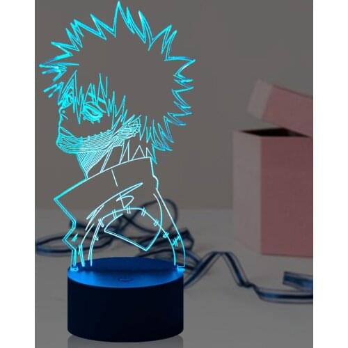 Anime My Hero Academ Dabi 3d Night Light Acrylic Lamp Zero Two deku Figure Kids Child Bedroom Decor Manga Mood Nightlight