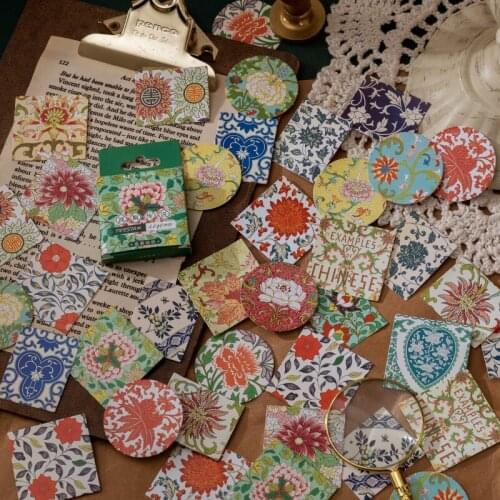 46Pcs/box Persian legend Decorative Sticker Scrapbooking diy Label Diary Stationery Album Journal Vintage flowers Stick
