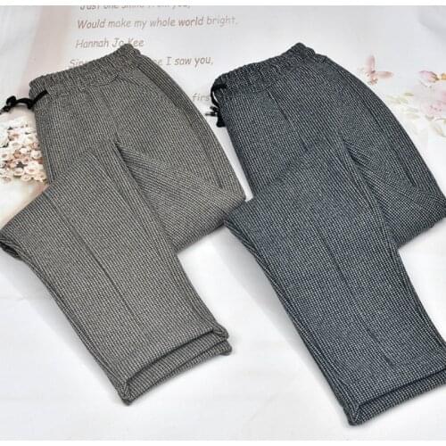 Womens Fashion Harem Pants 2020 Autumn Winter Elastic Waist Solid Pencil Pants Office Casual Trousers Warm Pants for Women