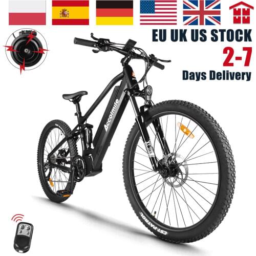 EU NO TAX New 27.5" Full Suspension Electric Bike 48V 750W Mountain E Bicycle Bafang BBS02B Mid Motor Powerful Mens eBike 17.5Ah