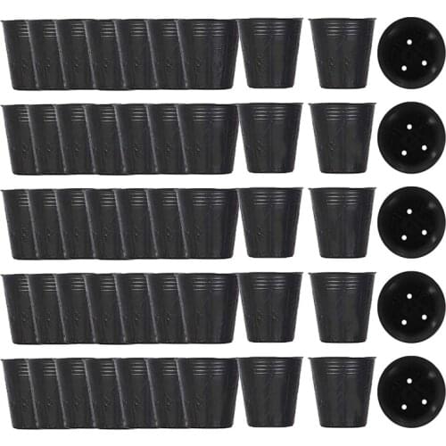 New 500Pcs Nursery Pot Plastic Plant Propagation Container Grow Bag Garden Supplies 8cmX8cm