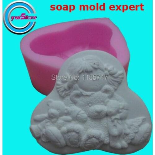 Hot !! New arrival cute boy with panda shaped soap mold /cake mold/silicone mold