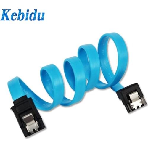 Kebidu 50cm 6GB/s Data SATA 3.0 Cable High Speed SATA 3 Cable 90 Degree Angle SATA Cable Cord for SDD HDD Blue Wholesale