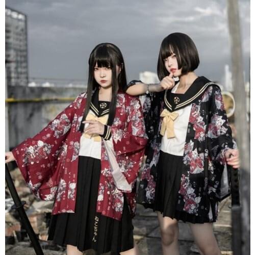 Lolita Kimono Cardigan Shirt Women Japanese Yukata Female Asian Clothes Traditional Japanese Haori