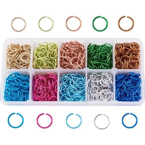 1 Box Mixed Color 6 8 10mm Aluminum Wire Open Jump Rings for Jewelry Making DIY Bracelet Necklace Accessories Findings