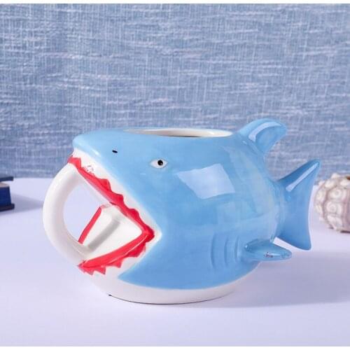 Creative Shark Mug Fashion Personality Submarine Fish Shape Cartoon Ceramic Tea Coffee Cup Easter And Halloween Drinkware Gifts
