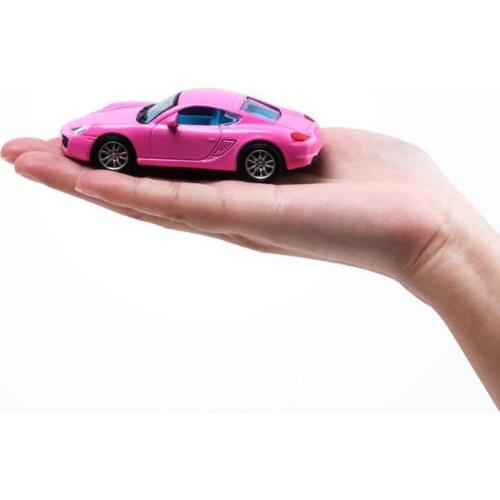 Simulation Alloy Car Model Pull Back Car Pink Girl Cartoon Mini Racing Model 1:43 Children And Girls Collection Gifts