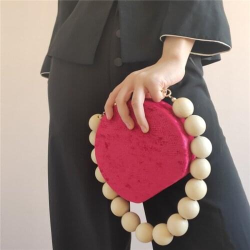 Custom fashion design 30mm very chunky wooden beaded bag chains