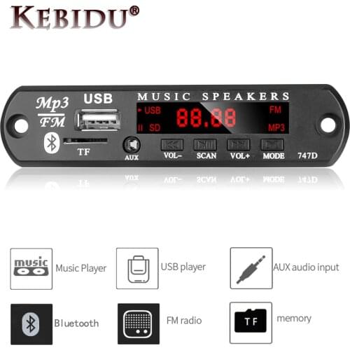 Kebidu WMA MP3 Decoder Board Audio Module USB TF Radio Wireless Bluetooth 5V 12V Mp3 Player For Car Accessories Remote Control
