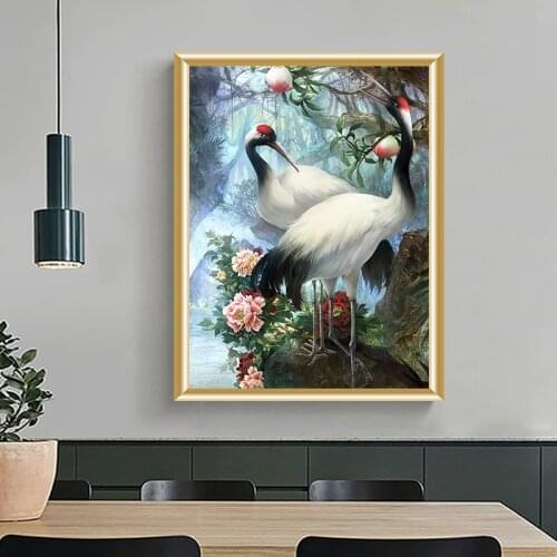 5D DIY full square/round diamond painting animal crane diamond embroidery rhinestone cross stitch kit mosaic decoration picture