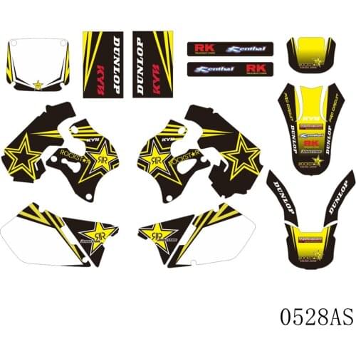 Full Graphics Decals Stickers Motorcycle Background Custom Number Name For SUZUKI RM125 RM250 RM 125 RM 250 1996 1997 1998