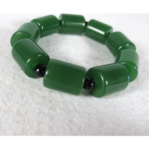 Natural green hetian jasper handcarved round beads bracelets beads for couples woman men beads bracelet with jade bracelet