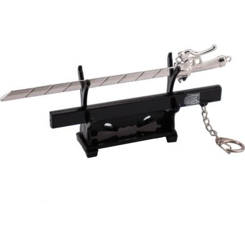 Anime Attack on Titan Scout Regiment Knife Sword Keychains Mikasa Levi Ackerman Eren Jaeger Weapon Metal Keyrings Toys
