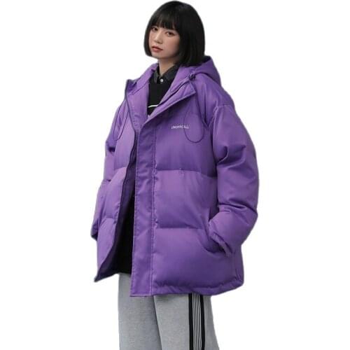 Parkas Women College Thicker Winter Soft Korean Trendy All-match Basic Womens Parka Pure Hooded Casual Femme Outwear